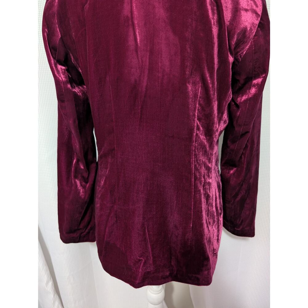 ANTHROPOLOGIE! RUBY RED CRUSHED VELVET, DECONSTRUCTED JACKET, BLAZER! SZ 6 - Picture 8 of 12